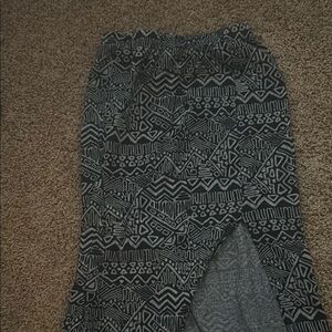 Black and Gray Asymmetrical Midi Pencil Skirt